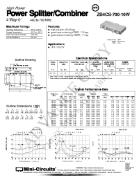 Datasheet ZB4CS-700-10W manufacturer Mini-Circuits