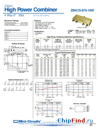 Datasheet ZB4CS-870-10W-S manufacturer Mini-Circuits