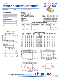 Datasheet ZB4PD1-2000-S manufacturer Mini-Circuits