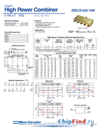Datasheet ZB5CS-920-10W-N производства Mini-Circuits
