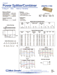 Datasheet ZB6PD-1700-N manufacturer Mini-Circuits