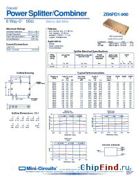Datasheet ZB6PD1-960-S manufacturer Mini-Circuits