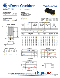 Datasheet ZB8CS-950-32W manufacturer Mini-Circuits