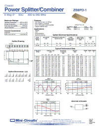 Datasheet ZB8PD-1-S manufacturer Mini-Circuits