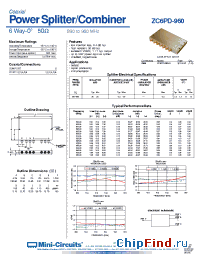 Datasheet ZC6PD-960-S manufacturer Mini-Circuits