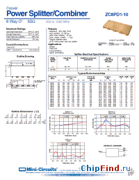 Datasheet ZC8PD1-10-S manufacturer Mini-Circuits