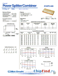 Datasheet ZC8PD-900-S manufacturer Mini-Circuits