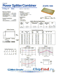 Datasheet ZC9PD-1000-S manufacturer Mini-Circuits