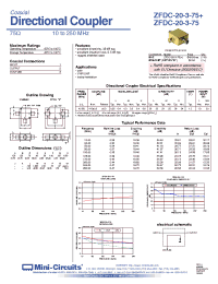 Datasheet ZFDC-20-3-75+ manufacturer Mini-Circuits