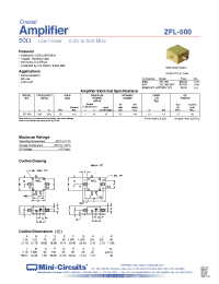 Datasheet ZFL-500 manufacturer Mini-Circuits