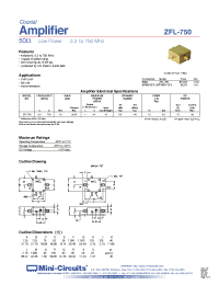 Datasheet ZFL-750 manufacturer Mini-Circuits