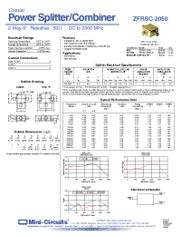 Datasheet ZFRSC-2050 manufacturer Mini-Circuits