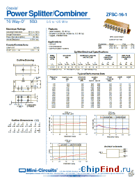 Datasheet ZFSC-16-1-S manufacturer Mini-Circuits