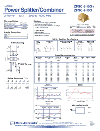 Datasheet ZFSC-2-10G manufacturer Mini-Circuits