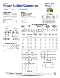 Datasheet ZFSC-2-11+ manufacturer Mini-Circuits