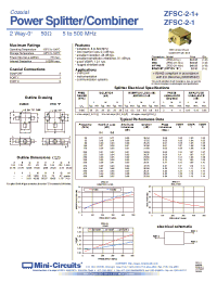 Datasheet ZFSC-2-1B-S+ manufacturer Mini-Circuits