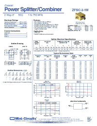 Datasheet ZFSC-2-1WB-S manufacturer Mini-Circuits