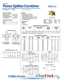 Datasheet ZFSC-2-2B manufacturer Mini-Circuits