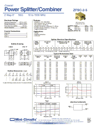 Datasheet ZFSC-2-5B manufacturer Mini-Circuits
