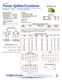 Datasheet ZFSC-2-6 производства Mini-Circuits