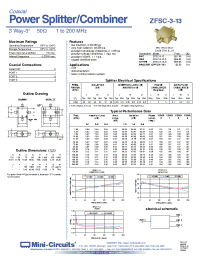 Datasheet ZFSC-3-13 manufacturer Mini-Circuits
