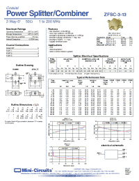 Datasheet ZFSC-3-13-S производства Mini-Circuits