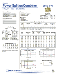 Datasheet ZFSC-3-1W manufacturer Mini-Circuits