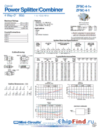 Datasheet ZFSC-4-1B-BNC manufacturer Mini-Circuits
