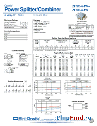Datasheet ZFSC-4-1WB-BNC manufacturer Mini-Circuits