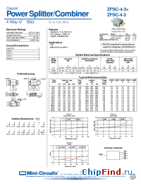 Datasheet ZFSC-4-3-S manufacturer Mini-Circuits