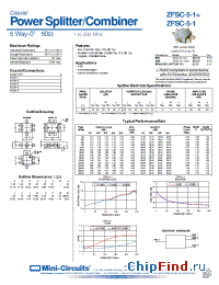 Datasheet ZFSC-5-1 manufacturer Mini-Circuits
