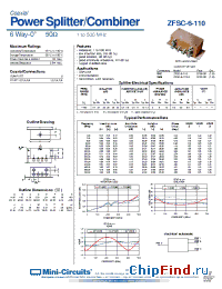 Datasheet ZFSC-6-110 manufacturer Mini-Circuits