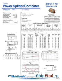 Datasheet ZFSC-6-1-75 manufacturer Mini-Circuits