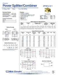 Datasheet ZFSCJ-2-1B-S manufacturer Mini-Circuits