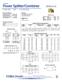 Datasheet ZFSCJ-2-3B-N manufacturer Mini-Circuits