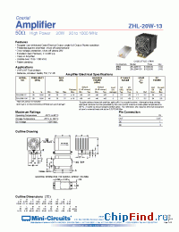 Datasheet ZHL-20W-13X manufacturer Mini-Circuits