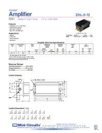Datasheet ZHL-2-12 manufacturer Mini-Circuits