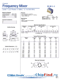 Datasheet ZLW-1-1 manufacturer Mini-Circuits