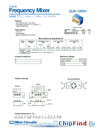 Datasheet ZLW-1WSHB manufacturer Mini-Circuits