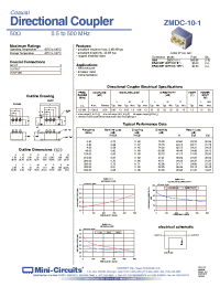 Datasheet ZMDC-10-1 manufacturer Mini-Circuits