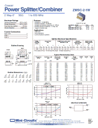 Datasheet ZMSC-2-1W manufacturer Mini-Circuits