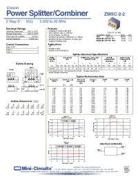 Datasheet ZMSC-2-2B manufacturer Mini-Circuits