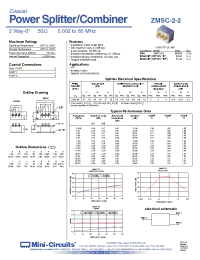 Datasheet ZMSC-2-2BR manufacturer Mini-Circuits