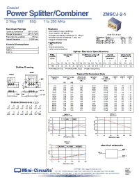 Datasheet ZMSCJ-2-1 manufacturer Mini-Circuits