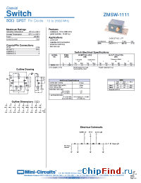 Datasheet ZMSW-1111 manufacturer Mini-Circuits