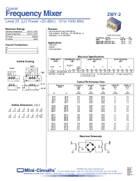 Datasheet ZMY-2 manufacturer Mini-Circuits