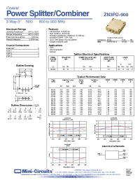 Datasheet ZN3PD-900-S manufacturer Mini-Circuits