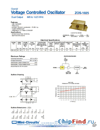Datasheet ZOS-1025 manufacturer Mini-Circuits