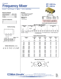 Datasheet ZP-10514 manufacturer Mini-Circuits