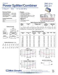 Datasheet ZSC-2-1B+ manufacturer Mini-Circuits
